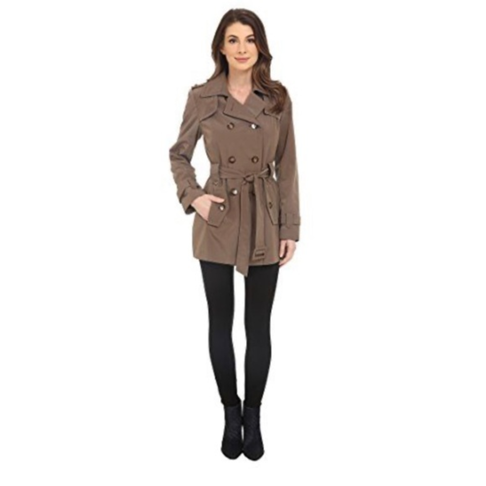 Calvin Klein‎ Tan Double Breasted Trench Coat size Medium